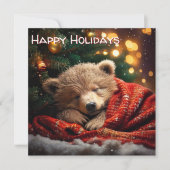 ハッピーホリデーズクリスマスベアースランバー シーズンカード (正面)