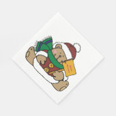 ハッピーホリデーズクリスマスベア スタンダードランチョンナプキン (角)