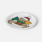 ハッピーホリデーズクリスマスベア ペーパープレート (アングル)