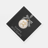 ハッピーホリデーズクリスマスボーブルブラック スタンダードランチョンナプキン (角)