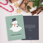 ハッピーホリデーズクリスマスメルティング雪だるまかわいい シーズンカード