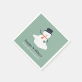 ハッピーホリデーズクリスマスメルティング雪だるまかわいい スタンダードカクテルナプキン (角)