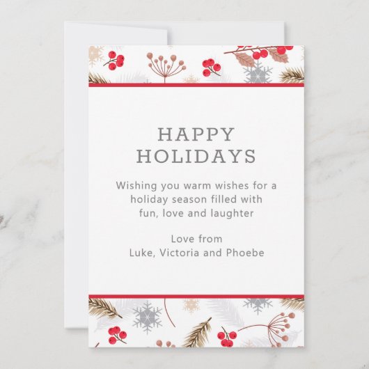 ハッピーホリデーズクリスマスモミモダンホリー3写真 (裏面)