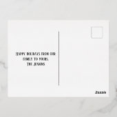 ハッピーホリデーズクリスマスライトと雪片 箔シーズンポストカード (裏面)