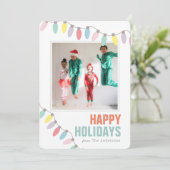 ハッピーホリデーズクリスマスライトフォトホリデー シーズンカード (スタンド正面)