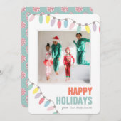 ハッピーホリデーズクリスマスライトフォトホリデー シーズンカード (正面/裏面)