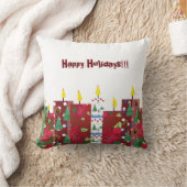 ハッピーホリデーズクリスマスライト クッション (ブランケット)