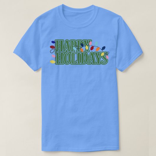 ハッピーホリデーズクリスマスライト Tシャツ (デザイン正面)