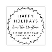 ハッピーホリデーズクリスマスリーススクリプトファミリー名 セルフインキングスタンプ (デザイン)