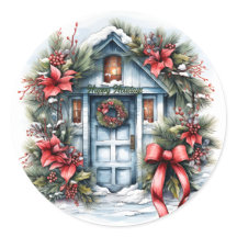 ハッピーホリデーズクリスマスリース2Dベクターステッカー