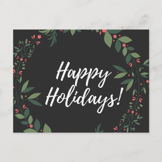 ハッピーホリデーズクリスマスリース シーズンポストカード (正面)