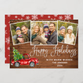 ハッピーホリデーズクリスマスレッドファームトラック3写真 シーズンカード (正面/裏面)