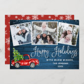ハッピーホリデーズクリスマスレッドファームトラック3写真 シーズンカード (正面/裏面)