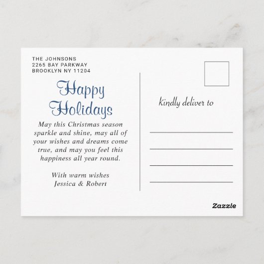 ハッピーホリデーズクリスマスレッドファームトラック3写真 ポストカード (裏面)