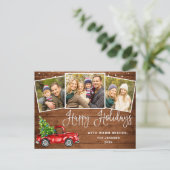 ハッピーホリデーズクリスマスレッドファームトラック3写真 ポストカード (スタンド正面)