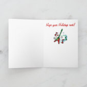 ハッピーホリデーズクリスマスロックギターとノート シーズンカード (内部)