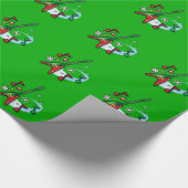 ハッピーホリデーズクリスマスロックギターとノート ラッピングペーパー (角)