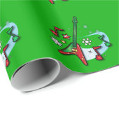 ハッピーホリデーズクリスマスロックギターとノート ラッピングペーパー (ロールコーナー)