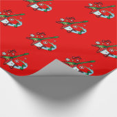 ハッピーホリデーズクリスマスロックギターとノート ラッピングペーパー (角)