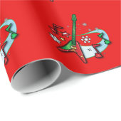 ハッピーホリデーズクリスマスロックギターとノート ラッピングペーパー (ロールコーナー)