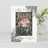 ハッピーホリデーズクリスマス写真グリーティングカード 招待状 (スタンド正面)