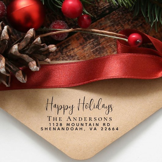 ハッピーホリデーズクリスマス差出人住所 セルフインキングスタンプ