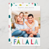 ハッピーホリデーズクリスマス引用文ファララタイポグラフィ シーズンカード (正面/裏面)