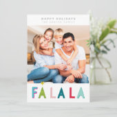 ハッピーホリデーズクリスマス引用文ファララタイポグラフィ シーズンカード (スタンド正面)
