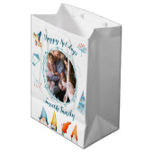 ハッピーホリデーズクリスマス抱き枕と小人 ミディアムペーパーバッグ (正面アングル)