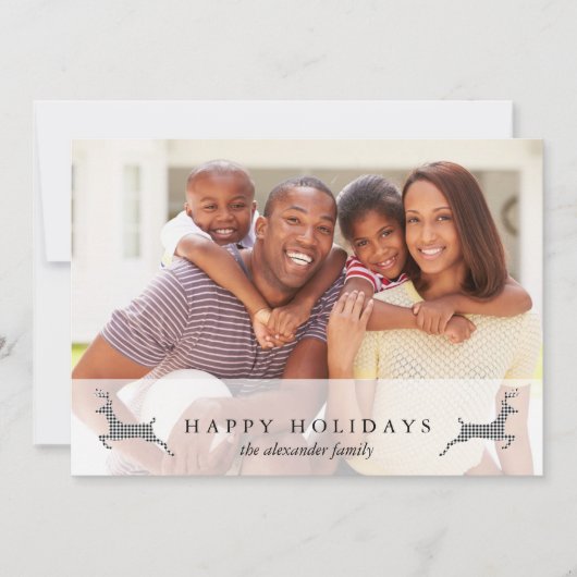 ハッピーホリデーズクリスマス素朴鹿フォトカード シーズンカード (正面)