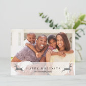 ハッピーホリデーズクリスマス素朴鹿フォトカード シーズンカード (スタンド正面)