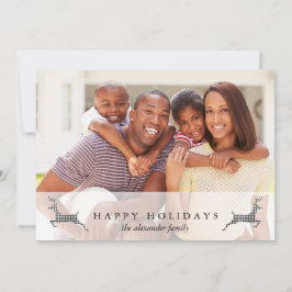 ハッピーホリデーズクリスマス素朴鹿フォトカード シーズンカード