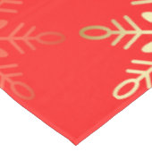 ハッピーホリデーズクリスマス金ゴールド雪の結晶レッド テーブルクロス (アングル)