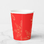 ハッピーホリデーズクリスマス金ゴールド雪の結晶レッド 紙コップ (右)
