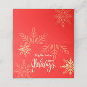 ハッピーホリデーズクリスマス金ゴールド、赤座席表 プレイスカード (外部開封)