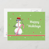 ハッピーホリデーズクリスマス雪だるま シーズンポストカード (正面/裏面)