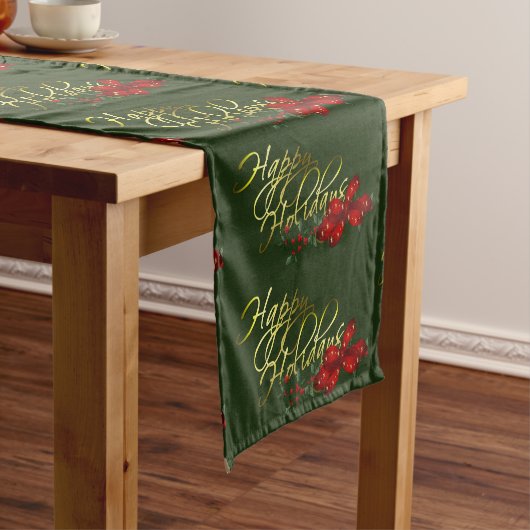 ハッピーホリデーズクリスマス ショートテーブルランナー (インサイチュ)