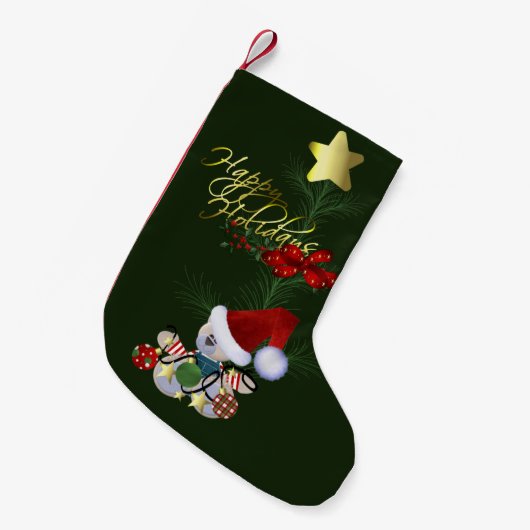 ハッピーホリデーズクリスマス スモールクリスマスストッキング (正面 (吊り時))