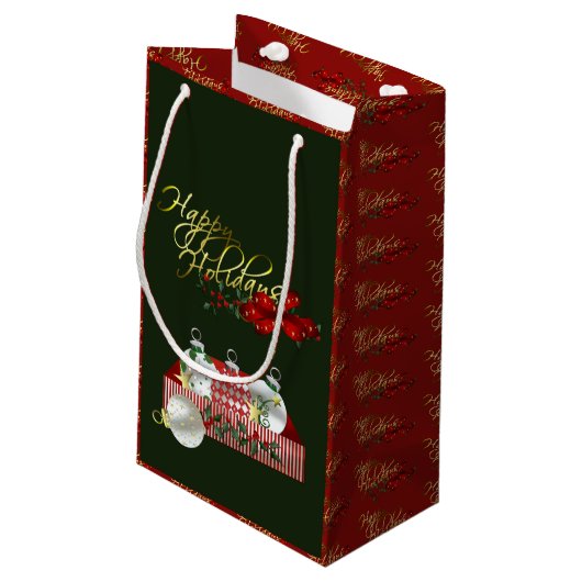 ハッピーホリデーズクリスマス スモールペーパーバッグ (裏面アングル)