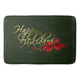 ハッピーホリデーズクリスマス バスマット