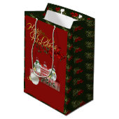 ハッピーホリデーズクリスマス ミディアムペーパーバッグ (裏面アングル)