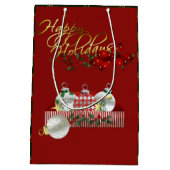 ハッピーホリデーズクリスマス ミディアムペーパーバッグ (裏面)