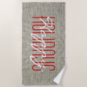 ハッピーホリデーズクリ素朴スマス ビーチタオル (正面)