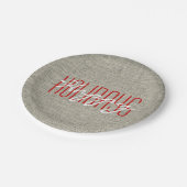 ハッピーホリデーズクリ素朴スマス ペーパープレート (アングル)