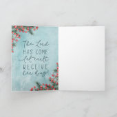 ハッピーホリデーズク図解入りの、写真付きのリスマスボウリース カード (内部)