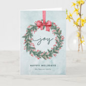 ハッピーホリデーズク図解入りの、写真付きのリスマスボウリース カード (黄色い花)