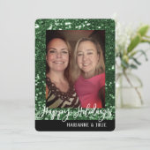 ハッピーホリデーズグリッターグラム写真テンプレート シーズンカード (スタンド正面)