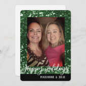 ハッピーホリデーズグリッターグラム写真テンプレート シーズンカード (正面/裏面)