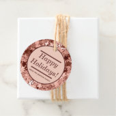 ハッピーホリデーズグリッターバラ金ゴールドクリスマスギフティング フェイバータグ (インサイチュ)