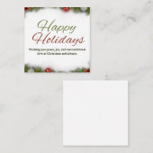 ハッピーホリデーズグリーティングカード エンクロージャーカード (正面/裏面)